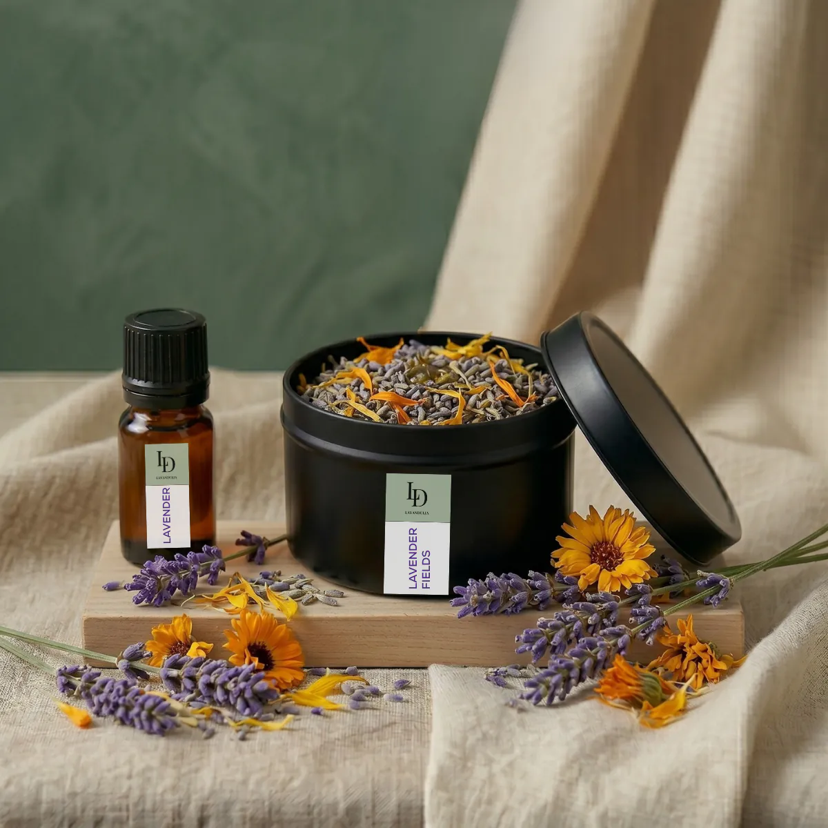 Lavender and Calendula - natural potpourri view 2