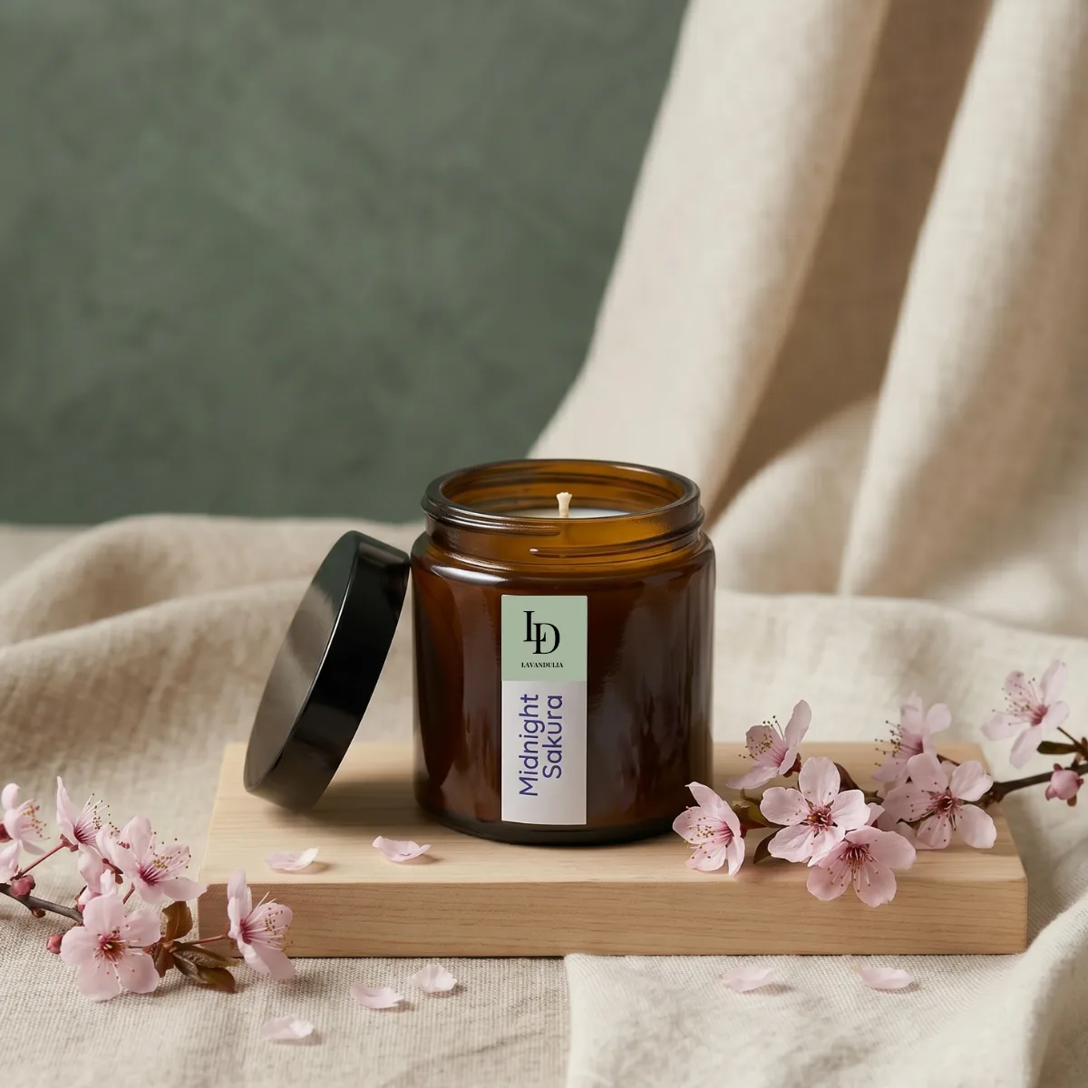 Midnight Sakura - soy candle 1