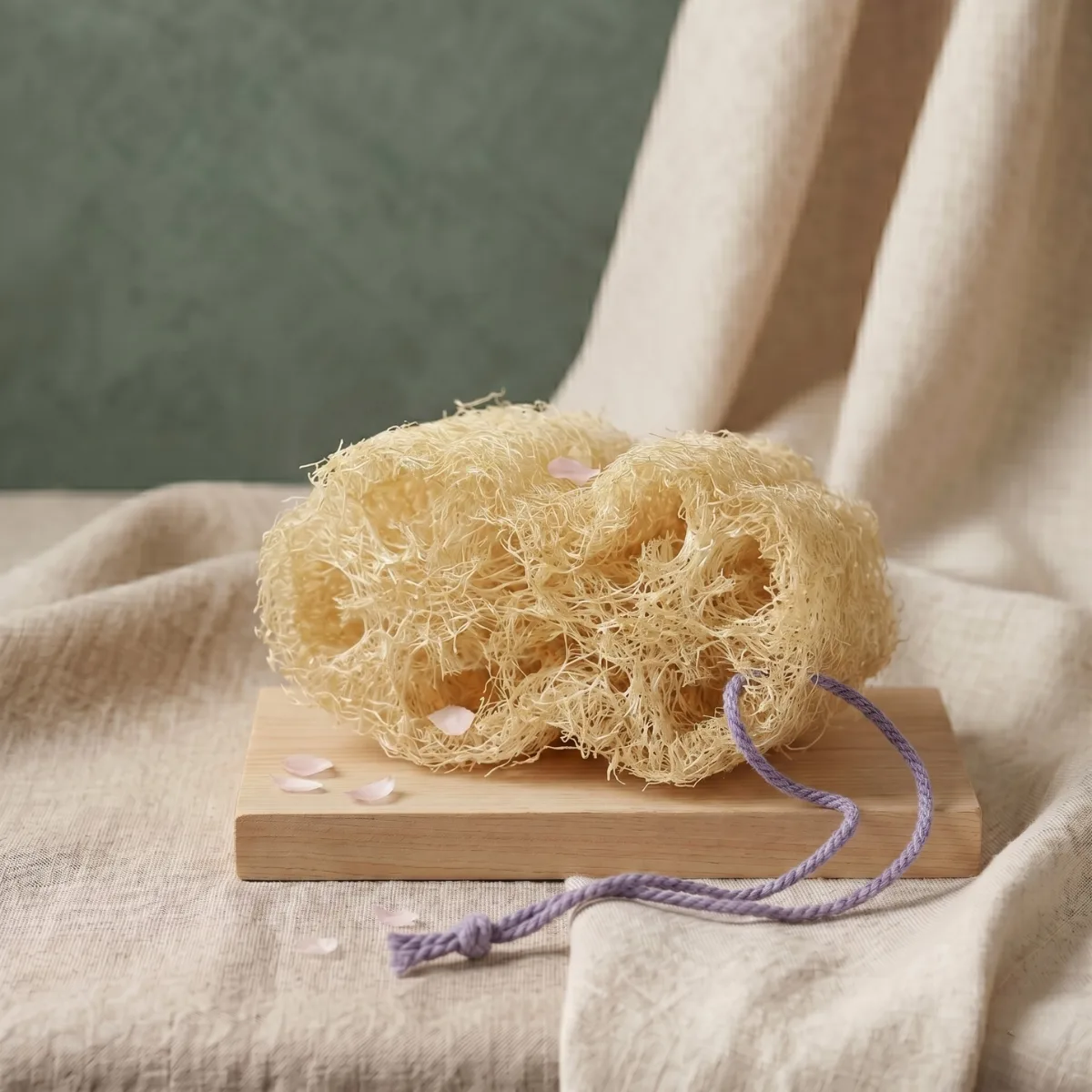 Natural loofah on a string 1